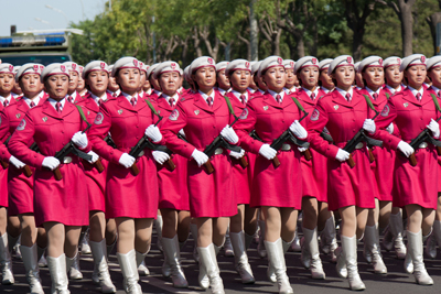 Chinese women marching